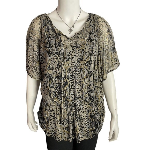 Gloria Vanderbilt Women's VAL Dolman Sleeve Blouse multicolor Sz S - Picture 2 of 8